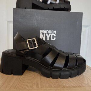 Madden NYC NWT Black Fisherman Sandals Adjustable Straps Foam Insole Size 10